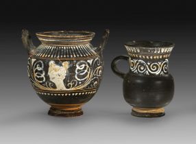 Two Apulian vases of the Gnathia Ware.