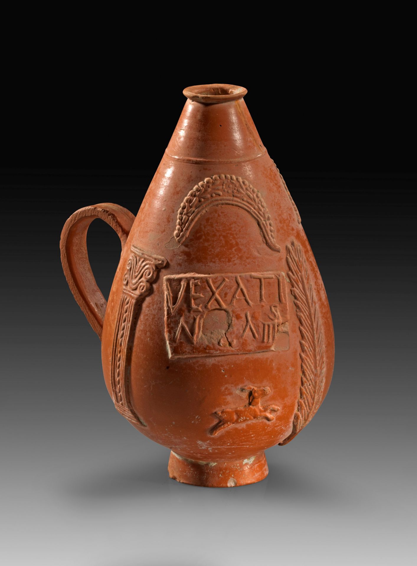 Roman one-handle ovoid flask.