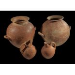 Small Collection of Early Etruscan Reddish Impasto pottery.