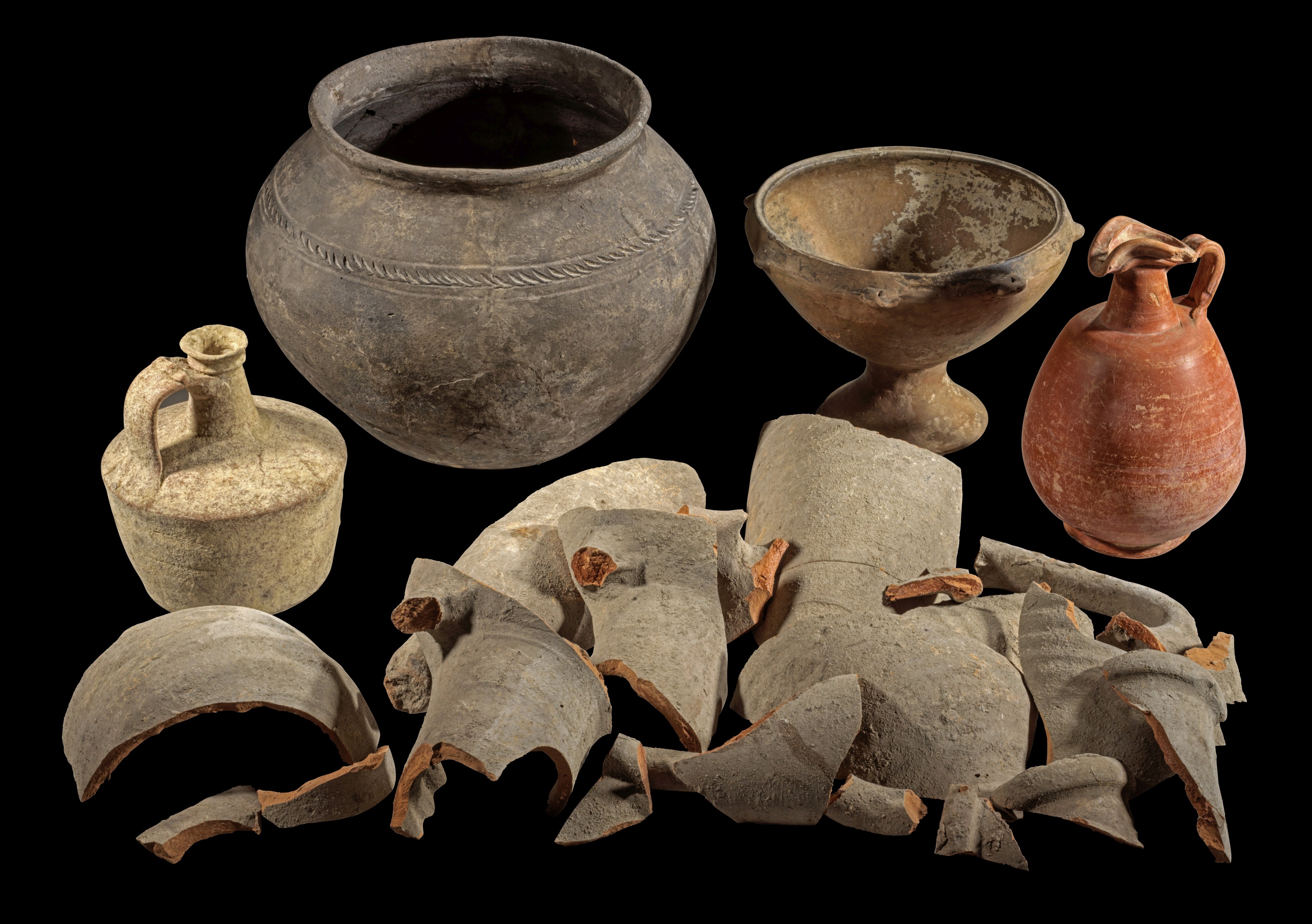 Collection of Ancient Pottery.