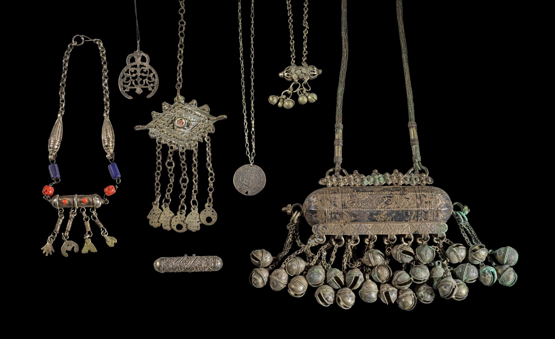 Collection of amulets and amulet containers from Yemen and Saudi Arabia.