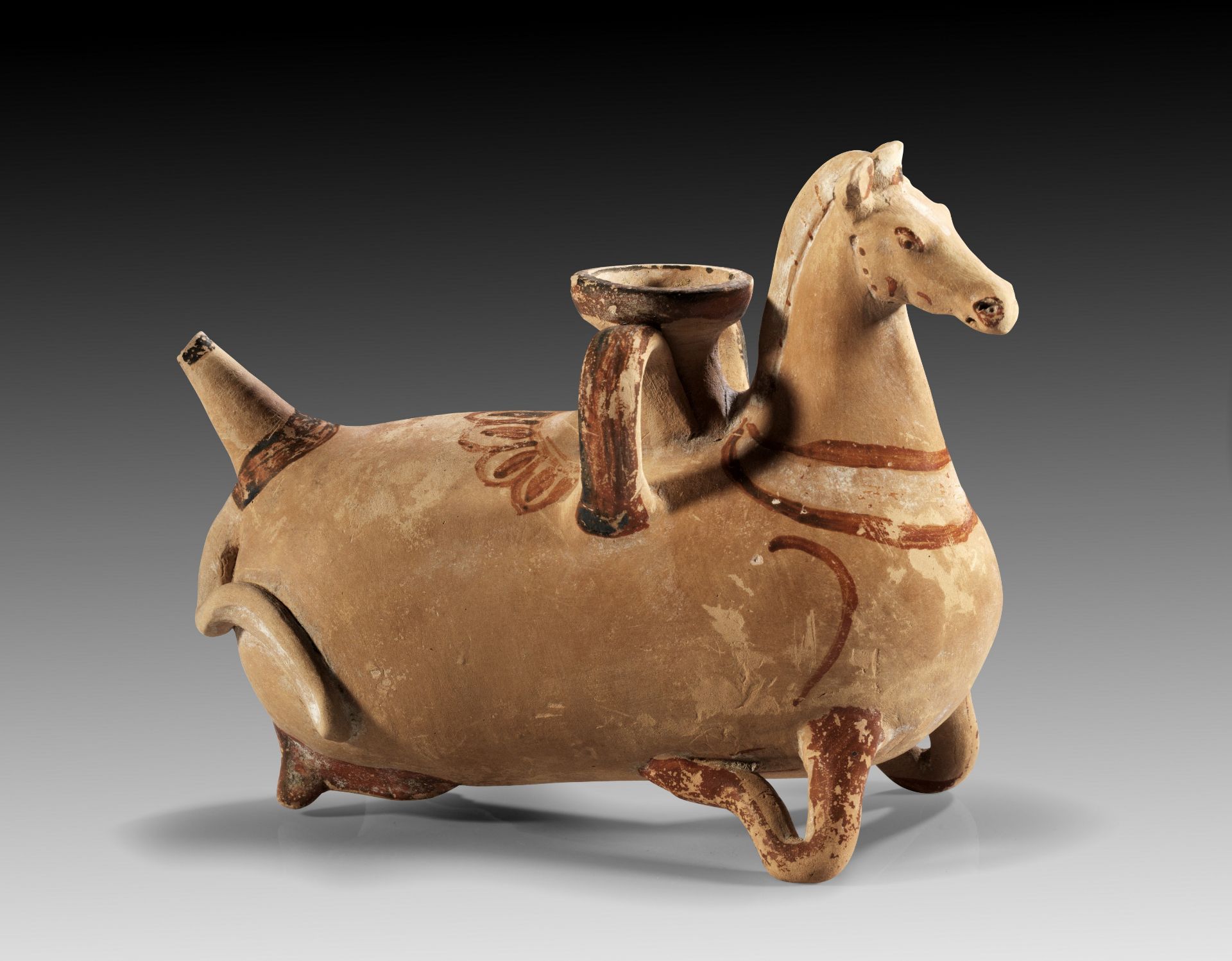 Askos in Form eines Pferdes der Gruppe von Selinunt (Serie E).