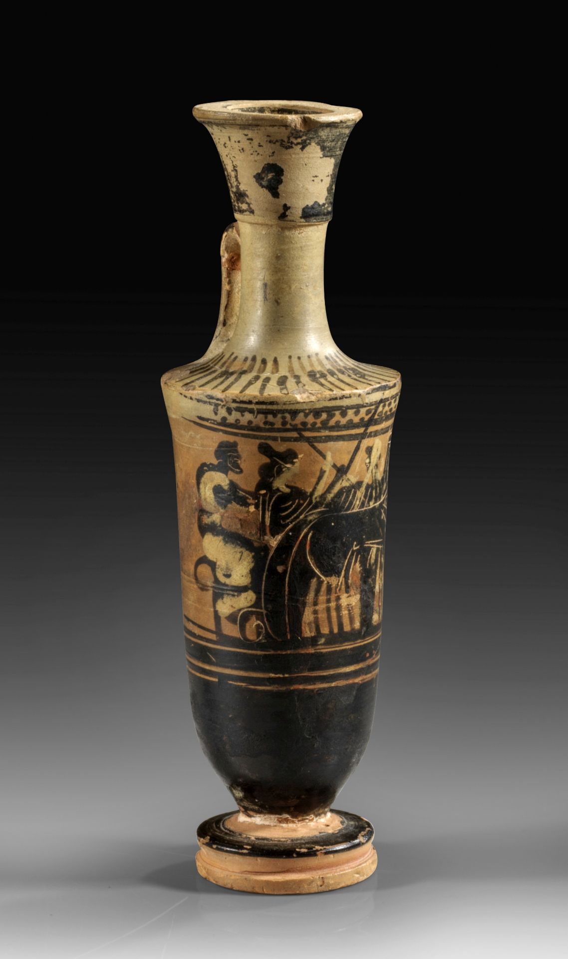 Schwarzfigurige Lekythos der Haimon-Gruppe.