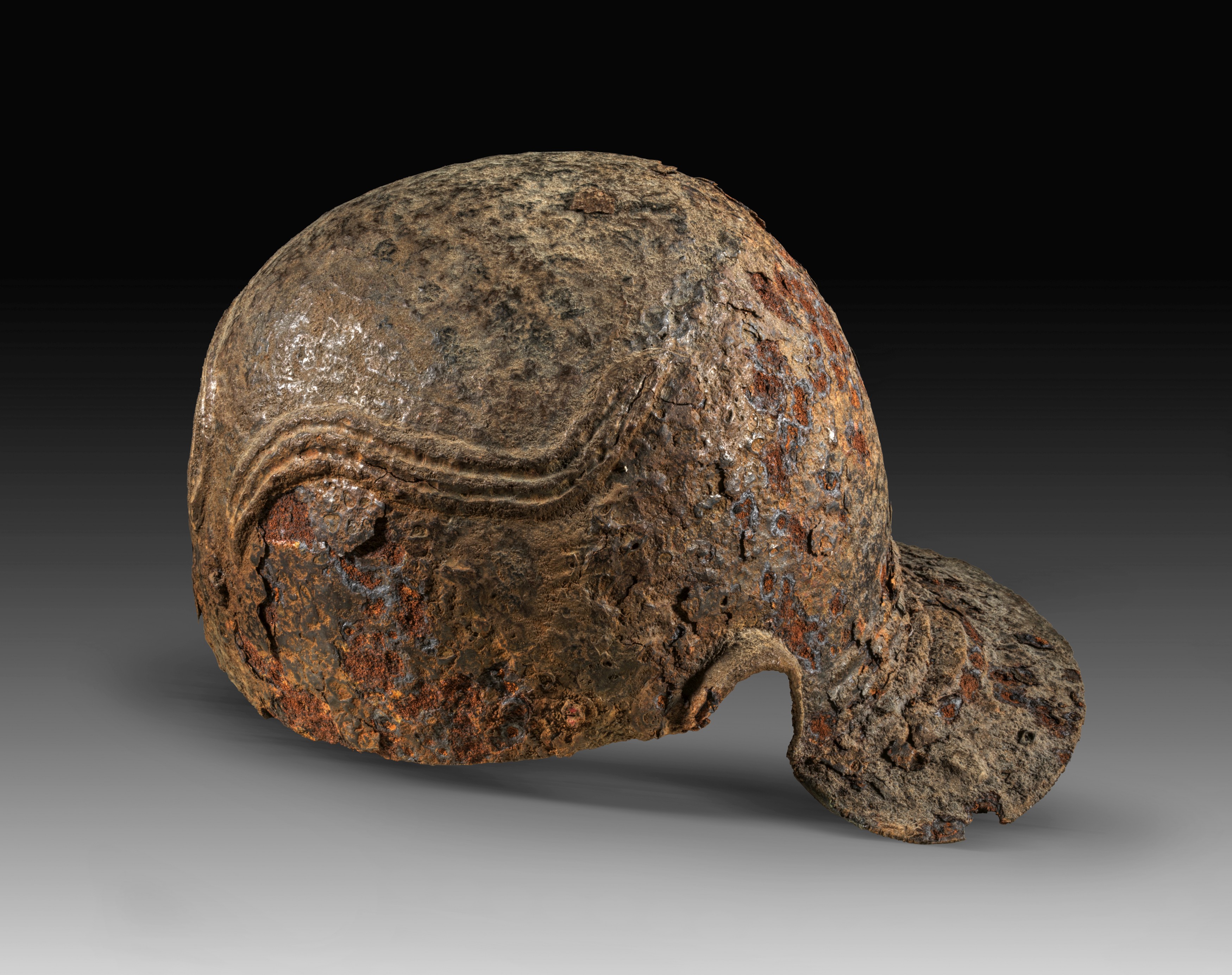 Roman iron helmet of the Weisenau type (Imperial Gallic A). 