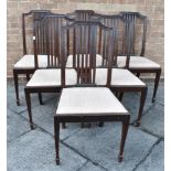 SET OF SIX EDWARDIAN DINING CHAIRS, H 95cm