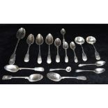 A COLLECTION OF EARLY 19TH CENTURY AND LATER SILVER SPOONS Weight 800 grams, 25.7 troy ounces