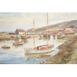 NANCY BAILEY (1913-2012) 'Porlock Weir' Oil on canvas Signed lower right, inscribed verso