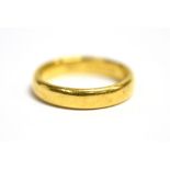A 22CT GOLD BAND RING hallmarked for Birmingham 1923, maker KBSB, ring size P ½ weight 8grams
