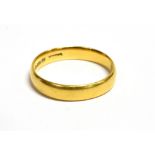 A 22CT GOLD WEDDING BAND hallmarked for Birmingham 1925, ring size M ½ weight 3.1grams