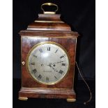 A GEORGE III BRACKET CLOCK the 8' silvered dial signed 'Webster London', with Roman hour markers and