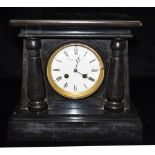 AN EARLY 20TH CENTURY SLATE 8-DAY MANTLE CLOCK the enamel dial signed 'Parkingson & Frodsham 4