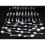 A COLLECTION OF EARLY 19TH CENTURY AND LATER SILVER TEASPOONS Weight 713 grams, 22.5 troy oz