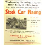 AUTOMOBILIA - STOCK CAR RACING Assorted ephemera, circa 1954-58, comprising mini posters for an