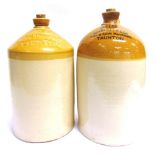 BREWERIANA - TWO STONEWARE FLAGONS OF TAUNTON (SOMERSET) INTEREST the first impressed to the