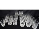 A GROUP OF WATERFORD CRYSTAL AND OTHER GLASSES: eight Waterford crystal 'Boyne' pattern tumblers 8.