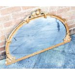 A GILT FRAMED MIRROR 102cm wide 60cm high Condition Report : mirror has some losses to the