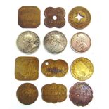 COINS - NINE MARKET TOKENS comprising six named for Billingsgate [London], and three others;