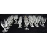 A GROUP OF WATERFORD CRYSTAL AND OTHER SHERRY/LIQUEUR GLASSES: eight Waterford crystal 'Boyne'