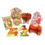 ASSORTED COLLECTABLES comprising six novelty Valentine's Day cards; an H.M.V. gramophone record