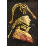 A WAX RELIEF PORTRAIT MINIATURE OF A BRITISH ARMY OFFICER in the style of Leslie Ray, 14cm high,