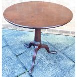 A MAHOGANY TILT TOP TRIPOD OCCASIONAL TABLE with birdcage action 76.5cm diameter, 71cm high