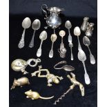A MISCELLANEOUS COLLECTION OF SILVER, EPNS AND METALWARE to include 19th century and later silver