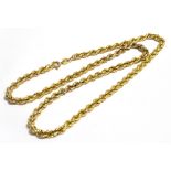 A MARKED 375, IMPORT STAMP ROPE TWIST CHAIN Length 44cm, weight approx. 5.5g.