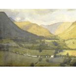 DAVID WOODFORD (b.1938) Welsh valley landscape Signed lower left 27.5cm x 21.5cm Condition