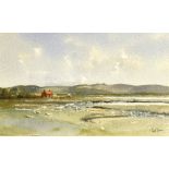 GUY TODD (20th CENTURY) Rural landscape with cottage Watercolour Signed lower right 15cm x 24cm