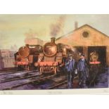 ALAN WARD, G.R.A. (BRITISH, 1940-2019) 'Scotties on Twerton Bank', colour print, limited edition 4/