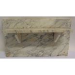 [RECLAMATION]. A MARBLE SPLASH-BACK fitted with a shelf, overall 40cm x 68cm.
