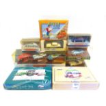 NINE DIECAST MODEL VEHICLES most 1/43 scale, including two gift sets, each mint or near mint and