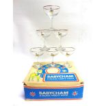 BREWERIANA - A BABYCHAM SIX GLASS PARTY PACK boxed.