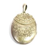 A LARGE LATE 19TH /EARLY 20TH CENTURY SILVER LOCKET with one side in an embossed pattern, the
