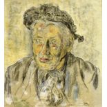 MONTAGUE LEDER (20TH CENTURY) Portrait of an Old Lady Pastel on paper Signed lower right 46cm x 42cm