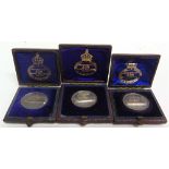 THREE FRAMLINGHAM COLLEGE, SUFFOLK GOLDSMITH MEDALS each engraved 'HERBERT PRETTY' and dated,