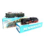 [HO GAUGE]. TWO MARKLIN LOCOMOTIVES comprising a No.3003, German Railway 2-6-0 tender locomotive,