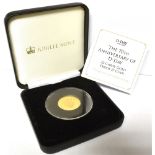 TRISTAN DA CUNHA - ELIZABETH II (1952-), 'THE 70TH ANNIVERSARY OF D-DAY' ONE POUND, 2014 (22ct gold,