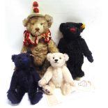 FOUR STEIFF COLLECTOR'S TEDDY BEARS comprising 'Teddy Clown' (EAN 404214), limited edition 487/3000,