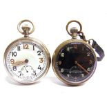 TWO SERVICE ISSUE POCKET WATCHES comprising a General Service Trade Pattern (G.S.T.P.) military-