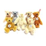 SEVEN STEIFF COLLECTOR'S CLUB MINIATURE TEDDY BEARS comprising those for 2000; 2001; 2002; 2003;