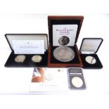 ASSORTED SILVER & OTHER COINS comprising a Great Britain, Elizabeth II (1952-), Britannia two