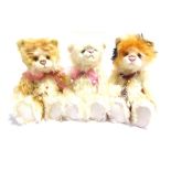 THREE CHARLIE BEARS ISABELLE COLLECTION SOFT TOY CATS the largest 29cm high.