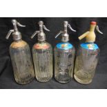 BREWERIANA - FOUR SODA SYPHONS comprising those for Clayton's, London; Wells & Winch Ltd Table