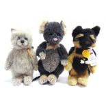 THREE CHARLIE BEARS MINIMO COLLECTION SOFT TOYS comprising a cat 'Blue', limited edition 145/1200,