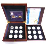 A ROYAL MINT 'THE HISTORY OF THE ROYAL NAVY' SILVER PROOF COIN COLLECTION comprising eighteen coins,