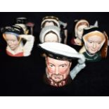 A SET OF SEVEN ROYAL DOULTON CHARACTER JUGS OF HENRY VIII AND HIS SIX WIVES: D6642 'Henry VIII',