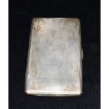 A SILVER CIGARETTE CASE Of engine turned pattern monogrammed cartouche, inner cased engraved date