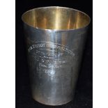 A SILVER VICTORIAN SILVER PRESENTATION CUP Engraved for the Royal Military College Sandhurst 1st