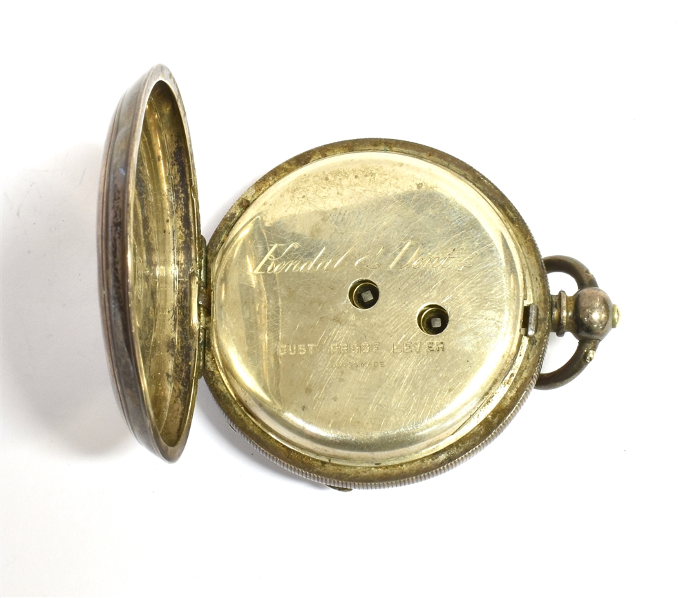 A MARKED 0.935 OPEN FACED POCKET WATCH Key wound (no key) The outside case in engine turned - Image 2 of 5
